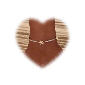 Bohemian Starfish Anklet for Women Seed Bead Ankle Bracelets Marine Life Anklets Chain Bracelet Handmade Beaded Anklets Summer Beach Foot Chain Jewelry for Girls Gifts