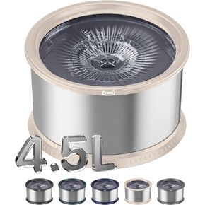 3.5L/118oz Dog Water Bowl, No Spill Stainless Steel Slow Water Bowl for Medium Large Dogs, Large Capacity Splash Proof Dog Slow Water Feeder with Anti-Slip Mat for Mess Drinkers