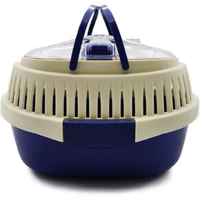 Blue Travel Small Animals Hamster Hedgehog Guinea Pig Cage Carrier for Hamsters Hedgehogs Ferret Guinea Pig Carrier Travel Cage with Handle Breathable Small Animal Guinea Pig Car Cage Carriers