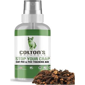 Colton's Naturals Cat Pee and Poop Spot Trainer- Train Your Pet Stop Peeing - Training Spray Aid Indoor +Outdoor 100% Natural (8 OZ)