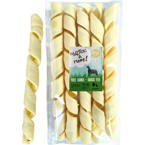 BULLYSTICKS & MORE 10-12 Inch Beef Cheek Springs for Dogs (5 Count) - Bully Springs Beef Cheek Dog Chews - Beef Cheek Strips -No Hide Bones for Dogs