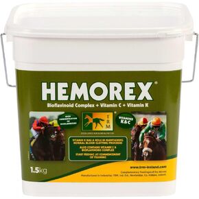العلاجات الأصيلة TRM Hemorex Powder ملحق تغذية الحصان | يحتوي على فيتامين C وفيتامين K والبيوفلافينويد لصحة الأوعية الدموية والرئتين - 1.5 كجم