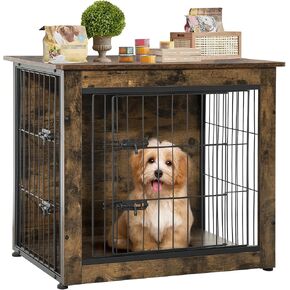 NicBex Dog Crate Furniture, 31.7" L Dog Crates for Medium Dogs, Medium Dog Crate with Drawers, Wooden Dog Kennel Indoor Pet Crate for Small Medium Dog, Rustic Brown