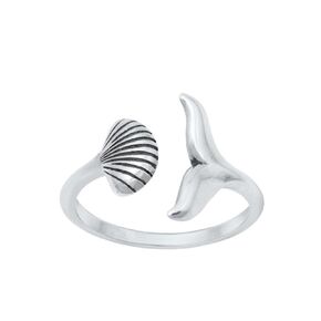 Sterling Silver Mermaid Dolphin Fish Whale Tail Adjustable Toe Ring