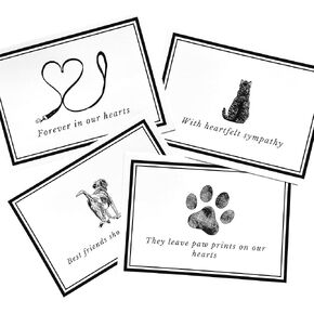 16 White Pet Sympathy Cards with Envelopes (4.25 X 6 Inches) for dog groomers,pet grooming, veterinarians, vets, boarding