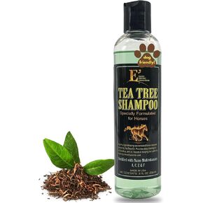 E3 Tea Tree Shampoo Specially Formulated for Horses - Therapeutic and Cleansing Formula with Natural Tea Tree Oil - Ideal for Healthy Coat Maintenance - Soothes Skin Conditions - Deep Cleansing (32oz)