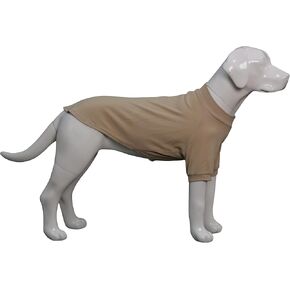 Lovelonglong Ribbed Dog T-Shirt Cotton Knitted Dog Sweaters for All Season Pet T-Shirts for Large Medium Small Dogs Coffee L