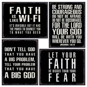 Bible Verse Quotes Wall Decor - Inspirational quote Christian Gifts for Men - Christian Wall Art - religious Signs - Scripture Wall Decor - God Wall Decor - spiritual positive Motivational poster Set