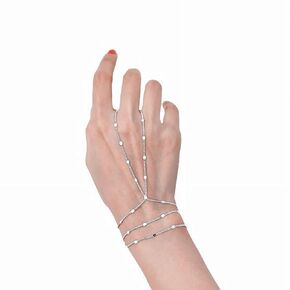 Hand Chain Bracelet Ring Bracelet Hand Chain Simple Gold Finger Bracelet Ring Hand Chain Slave Bracelets Dainty Boho Summer Beach Jewelry Gifts for Women(Gold, Style C)