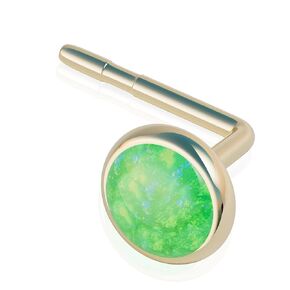 14k Gold Filled Nose Stud With White Opal - 22G L Shape Opal Nose Piercing Stud - 3mm Opal Nose Pin