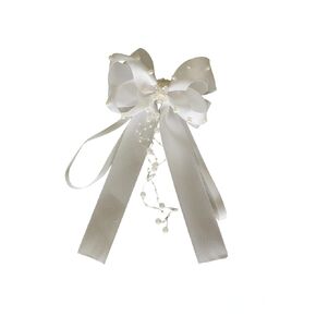 BowFancyFL First Communion Bow for Baptism White Bow for Girls