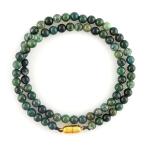 Natural Beads Necklace, Healing Crystal Beaded Necklaces for Men/Women 6mm Round Gemstone Crystals and Healing Stones, 18 Inch Bead Chain With Magnetic Clasps (Tiger Eye)