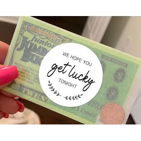 120pcs Wedding Lotto Ticket Stickers - Enhance Your Big Day with Luck and Fun - 'We Hope You Get Lucky Tonight' Messages Included
