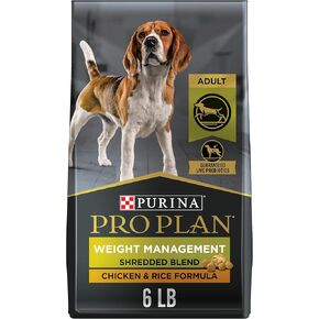 Purina Pro Plan Weight Management Dog Food, Shredded Blend Chicken & Rice Formula - 34 lb. Bag