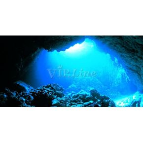 Aquarium Background Poster Under Water Cave Sunlight Fish Tank Backdrop Decorations PVC Fish Tank Background (60" x 24"/ 152 x 61cm)