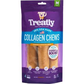 USA Collagen Rolls 6-7" Dog Chew Treats - Chicken Marinade Flavor, 4 Count/1 Pack