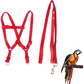Yunnyp Pet Parrot Bird Harness and Leash, Adjustable Parrot Traction Harness Leash, Outdoor Flying Training Rope Anti Bite Training Rope for Parrot Macaw Cockatoos