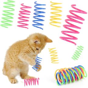 CCINEE 32 Pack Cat Spiral Spring Toys Plastic Coil Spiral Springs Cat Creative Toys for Kitten Swatting, Biting, Hunting Kitten Toys