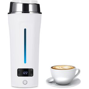 Portable Electric Kettle for Travel 110-240V Auto, Portable Kettle with LCD Display, 4 Temperature Settings, 4 Colors LED, 350ML & 304 Stainless Steel