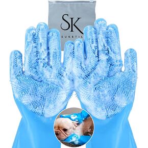 Pet grooming gloves,Dog washing gloves with High-Density Teeth with Five Finger Design to bathing and Massage for Dog