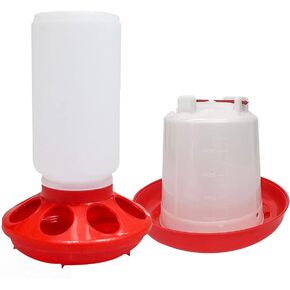 Chick Feeder and Waterer kit 1L Drinker & Feeder for Chickens Broilers,& Birds Quail Pigeon