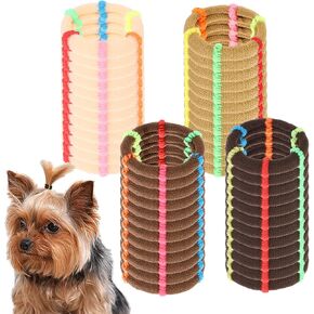 100 PCS Dog Hair Bands, Colorful Rubber Bands for Pet Puppy Stretchy Hair Ties Super Stretch Nylon Seamless Dog Hair Bows Puppy Elastics Ties Pony Tail Holders Hair Accessories for Small Yorkie Dog