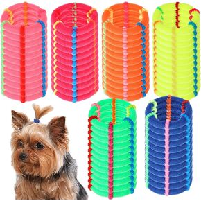 100 PCS Dog Hair Ties, Colorful Rubber Bands for Pet Puppy Stretchy Hair Bands Super Stretch Nylon Seamless Dog Hair Bows Puppy Elastics Ties Pony Tail Holders Hair Accessories for Small Yorkie Dog