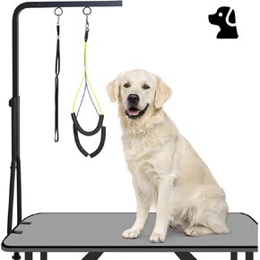 Professional Dog Grooming Table Arm with Double Clamp, 42" H Adjustable Pet Grooming Stand with Grooming Loop Noose for Small Medium Large Dog - Sturdy, and Easy-to-Install