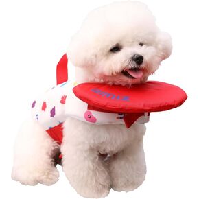 WINIZ Dog Life Jacket - Pet Safety Vest with Removable Front Float & Rescue Handle - Adjustable High Buoyancy Aid Pet Supplies for Boating, Surfing, Swimming (RED, Medium)