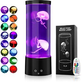 Jellyfish Lamp, Jellyfish Aquarium Lamp with 17 Light Effects - Table Lamp Night Light Mood Light with Remote, Jelly Fish Tank Aquarium for Living Room, Christmas Birthday Gifts for Kids