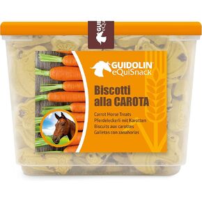 Horse Natural Treats with Superfoods and Real Fruit Pieces, No Sugar Added, Handmade in Italy - 1,54 LB (Carrot)