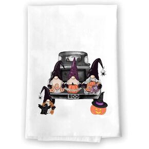 Halloween Decoration | Fall Kitchen Towels | Hand Towels For Bathroom | Pumpkin Decor | Gnome Witch Bat Black Cat Orange | Harvest Thanksgiving Halloween Decorations For Home