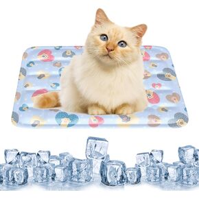 بساط تبريد من lesypet للكلاب والقطط، وسادة نوم من الحرير الجليدي تحافظ على البرودة للحيوانات الأليفة في الصيف ومقاومة للماء وسهلة الحمل في الداخل والخارج، مقاس صغير أزرق (11.8 بوصة × 15.7 بوصة) in Kuwait