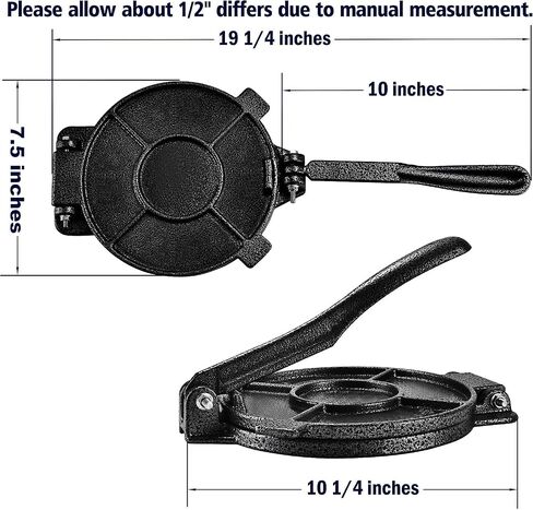 Tortilla Press, Tortilla Maker, Heavy Duty Tortilla maker press, Flour Tortilla press, Tortilla press,Tortilla maker press（Include 100 Pcs Parchment Paper and a Dough Scraper)7.5IN in Saudi Arabia