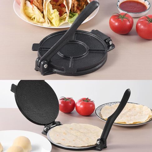 Tortilla Press, Tortilla Maker, Heavy Duty Tortilla maker press, Flour Tortilla press, Tortilla press,Tortilla maker press（Include 100 Pcs Parchment Paper and a Dough Scraper)7.5IN in Saudi Arabia