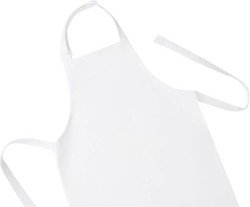 Kids Cotton Apron, Cooking Apron with Adjustable Neck Strap (Youth, White) in Saudi Arabia