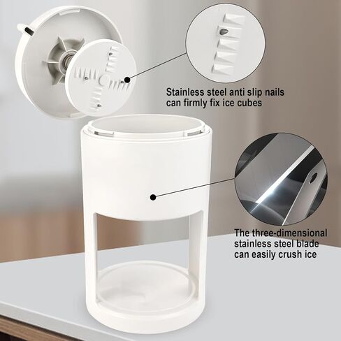 ماكينة حلاقة الثلج المحمولة وآلة مخروط الثلج - صانع ثلج يدوي ممتاز للمنزل مع كرنك يدوي، وصانع ذائب، وكسارة الجليد. مثالية للنزهات والحفلات الخارجية in Kuwait