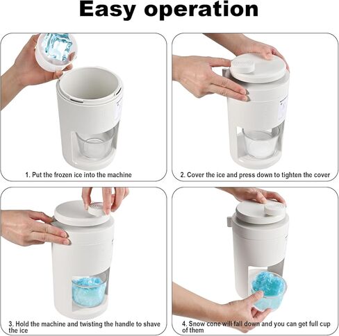 ماكينة حلاقة الثلج المحمولة وآلة مخروط الثلج - صانع ثلج يدوي ممتاز للمنزل مع كرنك يدوي، وصانع ذائب، وكسارة الجليد. مثالية للنزهات والحفلات الخارجية in Kuwait