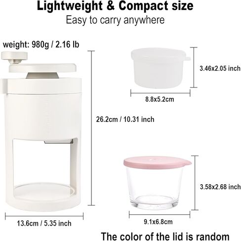 ماكينة حلاقة الثلج المحمولة وآلة مخروط الثلج - صانع ثلج يدوي ممتاز للمنزل مع كرنك يدوي، وصانع ذائب، وكسارة الجليد. مثالية للنزهات والحفلات الخارجية in Kuwait