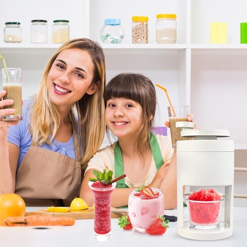 ماكينة حلاقة الثلج المحمولة وآلة مخروط الثلج - صانع ثلج يدوي ممتاز للمنزل مع كرنك يدوي، وصانع ذائب، وكسارة الجليد. مثالية للنزهات والحفلات الخارجية in Kuwait