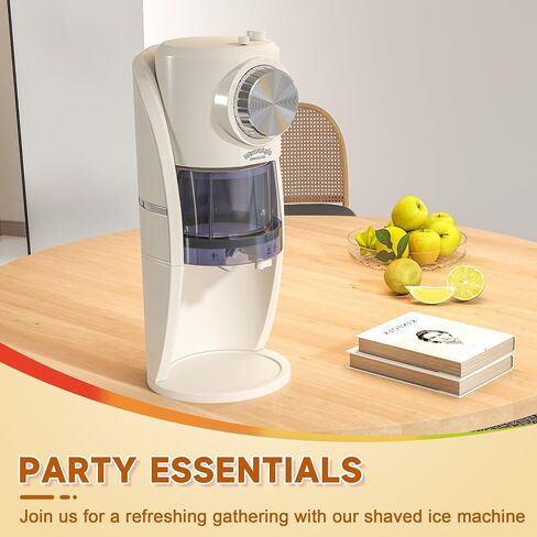 Shaved Ice Machine - Snow Cone Machine for Homemade Shaved Ice, Snow Cones, Slushie Ice Shaver With Stainless Steel Blade Adjustment Knob, 2 Reusable Ice Mold Cup for snowflakes - White in Saudi Arabia