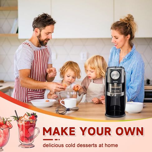 Shaved Ice Machine - Snow Cone Machine Equipped With Stainless Steel Blade Adjustment Knob to Freely Adjust the Thickness of the Snowflakes and 2 Reusable Plastic Ice Mold Cup in Saudi Arabia