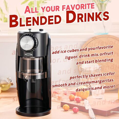 Shaved Ice Machine - Snow Cone Machine Equipped With Stainless Steel Blade Adjustment Knob to Freely Adjust the Thickness of the Snowflakes and 2 Reusable Plastic Ice Mold Cup in Saudi Arabia
