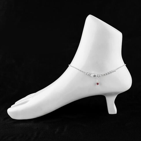 سوار الكاحل من حجر القمر للمجوهرات النسائية، حجر الميلاد الطبيعي، خرز الأحجار الكريمة، خلخال أنيق مصنوع يدويًا 9 بوصة + 1.25 بوصة، جولات 3 مم، بلورات طاقة الشاكرا، سلسلة مطلية بالفضة in Kuwait