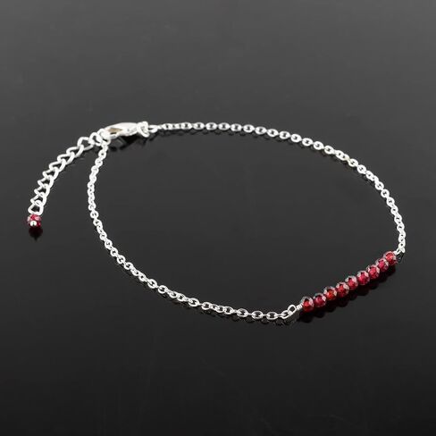 سوار الكاحل من حجر القمر للمجوهرات النسائية، حجر الميلاد الطبيعي، خرز الأحجار الكريمة، خلخال أنيق مصنوع يدويًا 9 بوصة + 1.25 بوصة، جولات 3 مم، بلورات طاقة الشاكرا، سلسلة مطلية بالفضة in Kuwait