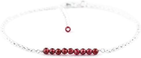 سوار الكاحل من حجر القمر للمجوهرات النسائية، حجر الميلاد الطبيعي، خرز الأحجار الكريمة، خلخال أنيق مصنوع يدويًا 9 بوصة + 1.25 بوصة، جولات 3 مم، بلورات طاقة الشاكرا، سلسلة مطلية بالفضة in Kuwait