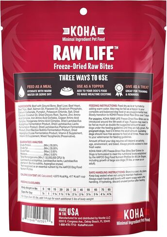 Raw Life Freeze-Dried Raw Bites Beef for Dogs, High Protein Meal, Topper, and Treat for Picky Eaters, 14oz Bag in Saudi Arabia