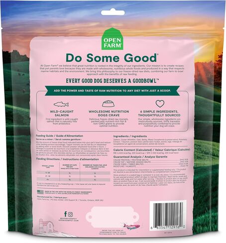 Open Farm Goodbowl اللقمات المجففة بالتجميد - سمك السلمون البري والحبوب الصحية، 8 أونصة in Kuwait