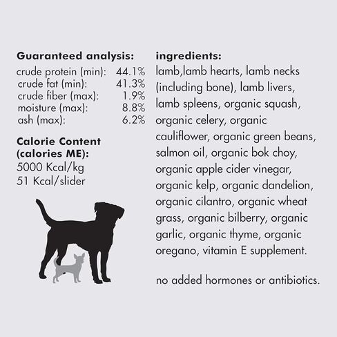 Smallbatch Pets نظام غذائي خام ممتاز مجفف بالتجميد للكلاب، عبوتان، وصفة لحم الضأن، 14 أونصة في كل كيس (إجمالي 28 أونصة)، صنع في الولايات المتحدة الأمريكية، منتجات عضوية، لحم مرفوع بطريقة إنسانية، يرطب ويقدم الفطائر in Kuwait