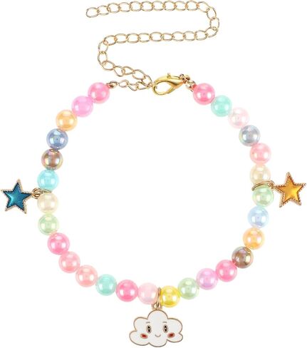 طوق لؤلؤي للكلاب الصغيرة والقطط، قلادة للكلاب قابلة للتعديل وحزام رقبة للقطط وإكسسوارات للكلاب، ياقات للقطط للفتيات والقطط والجرو (لون متدرج) in Kuwait